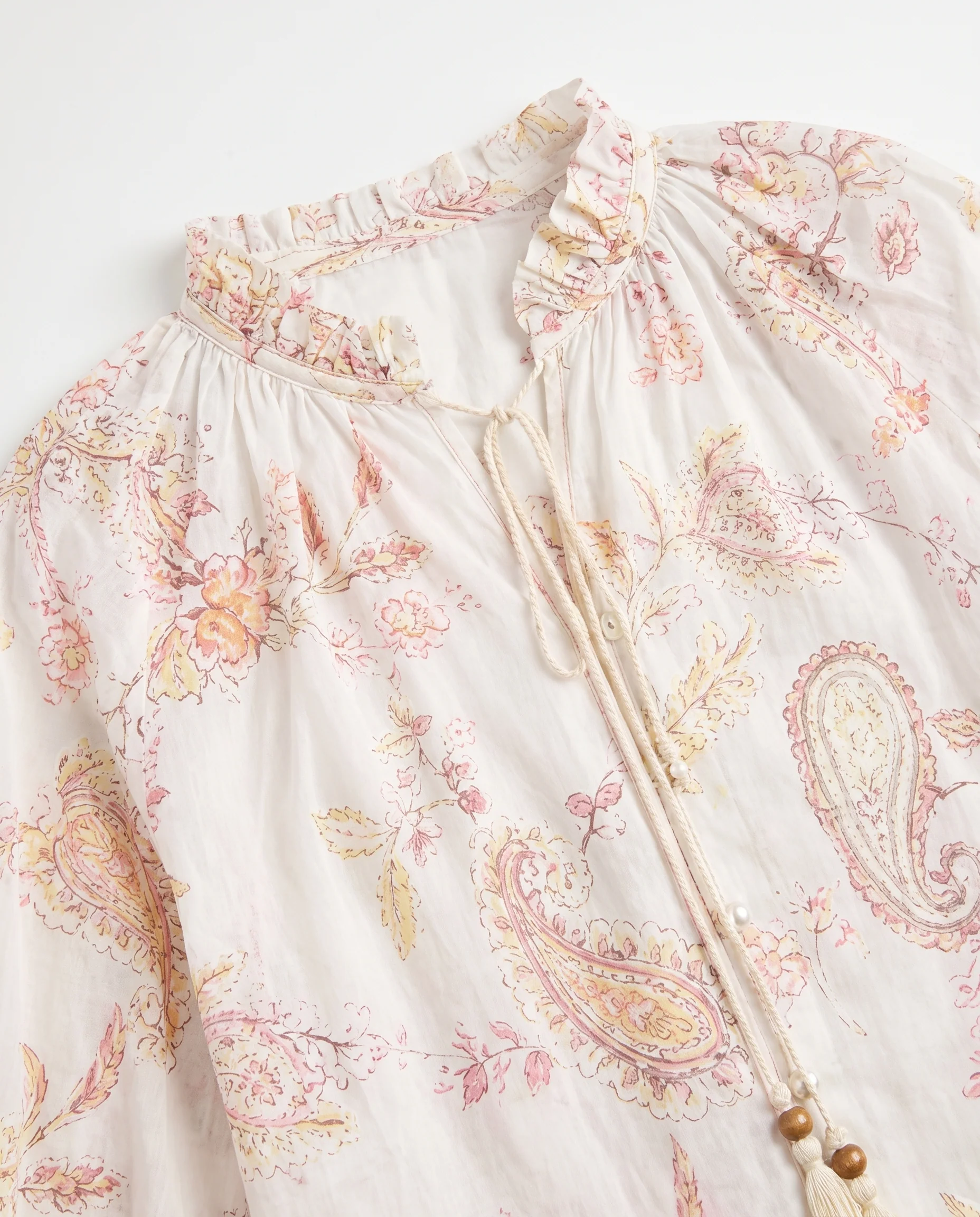 Printed Tassel Blouse Print - Image 5