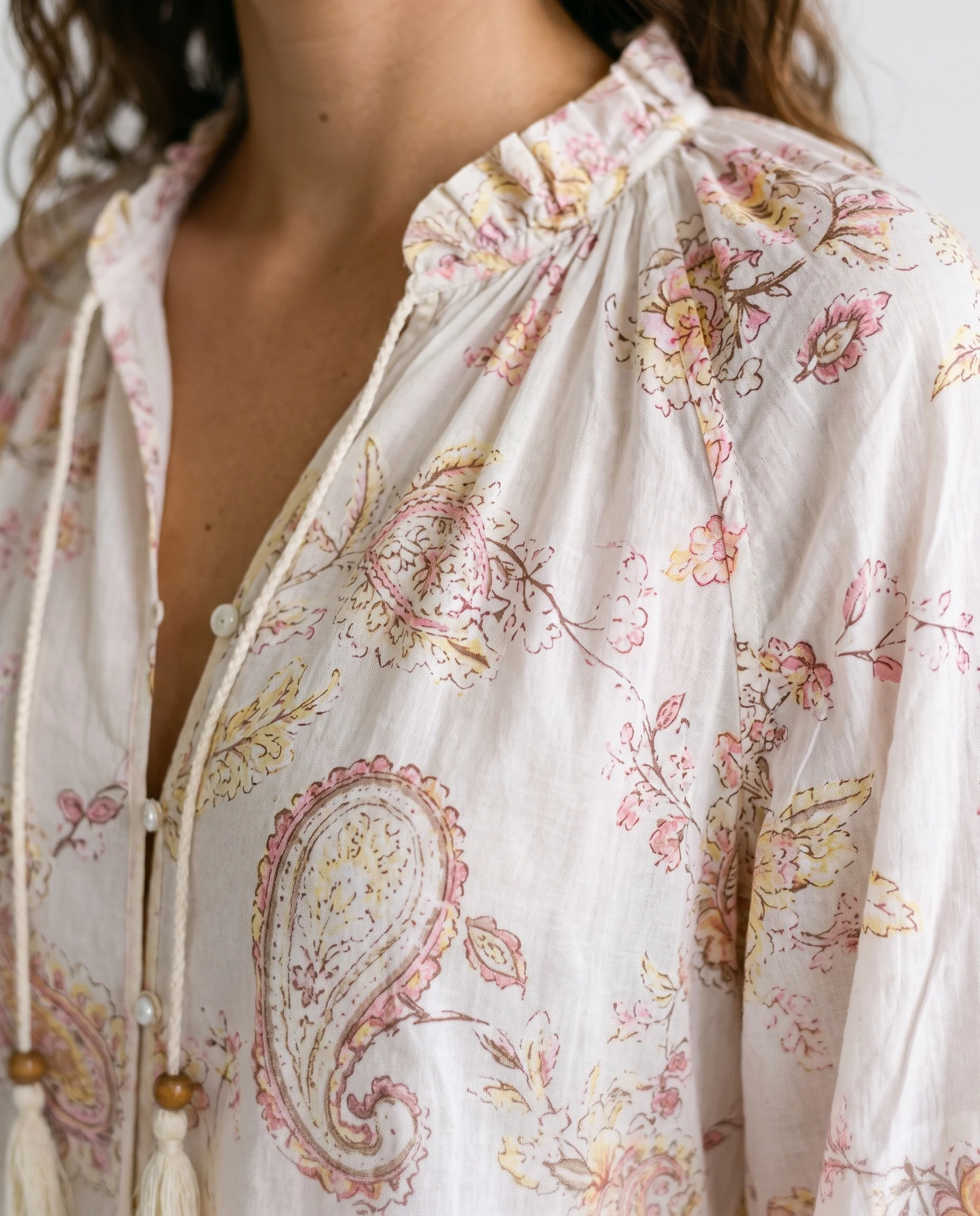 Printed Tassel Blouse Print - Image 7
