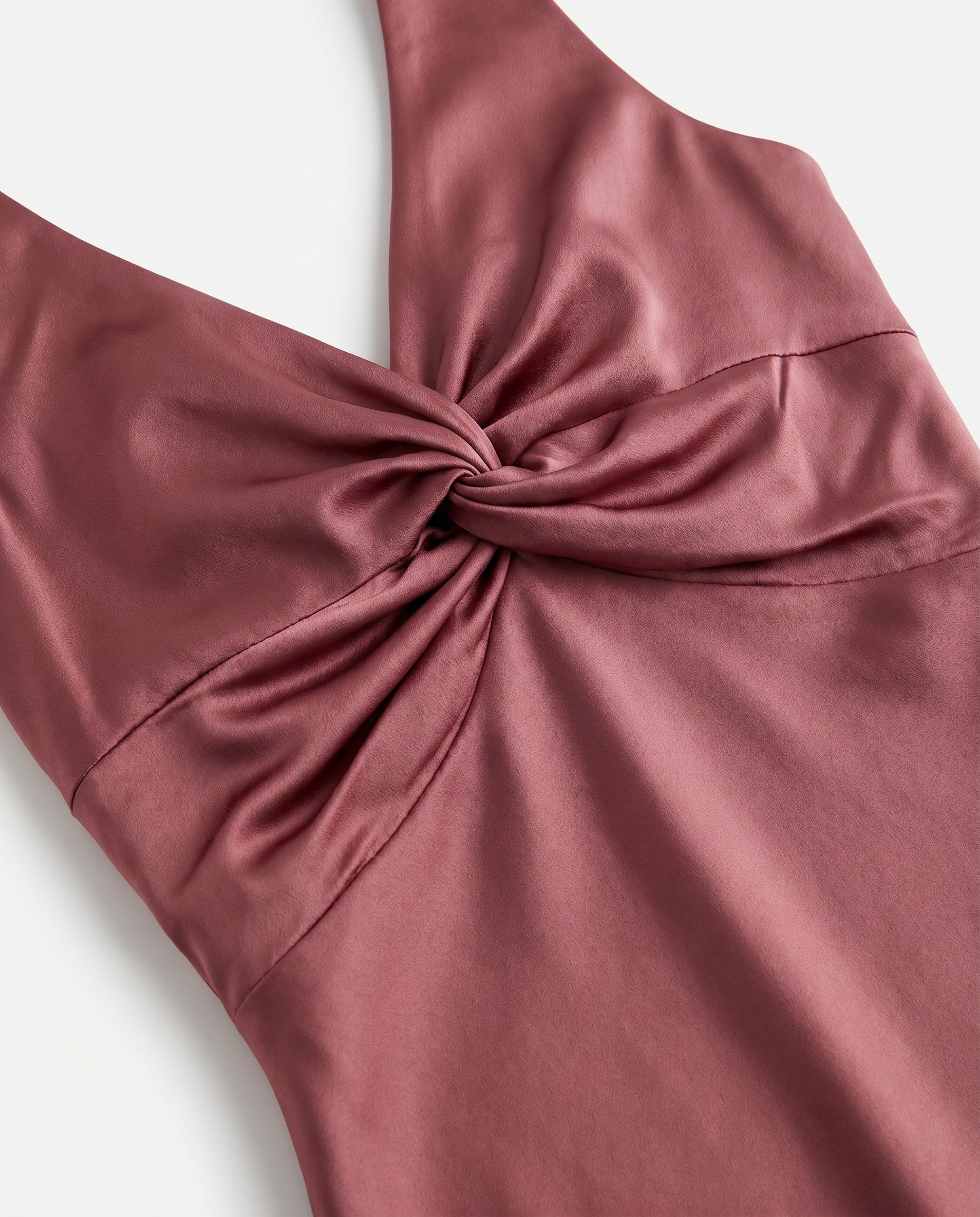 Ruched Bust Satin Maxi Dress Burgundy - Image 6