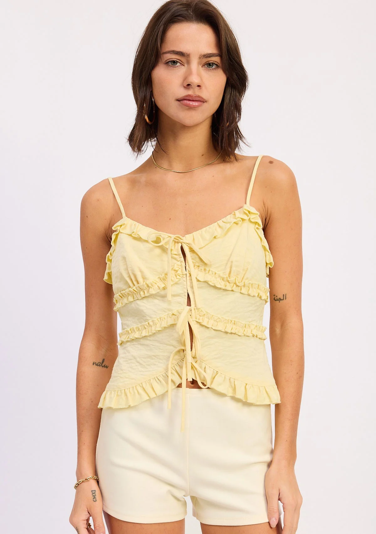Ruffle Cami Top Butter - Image 2