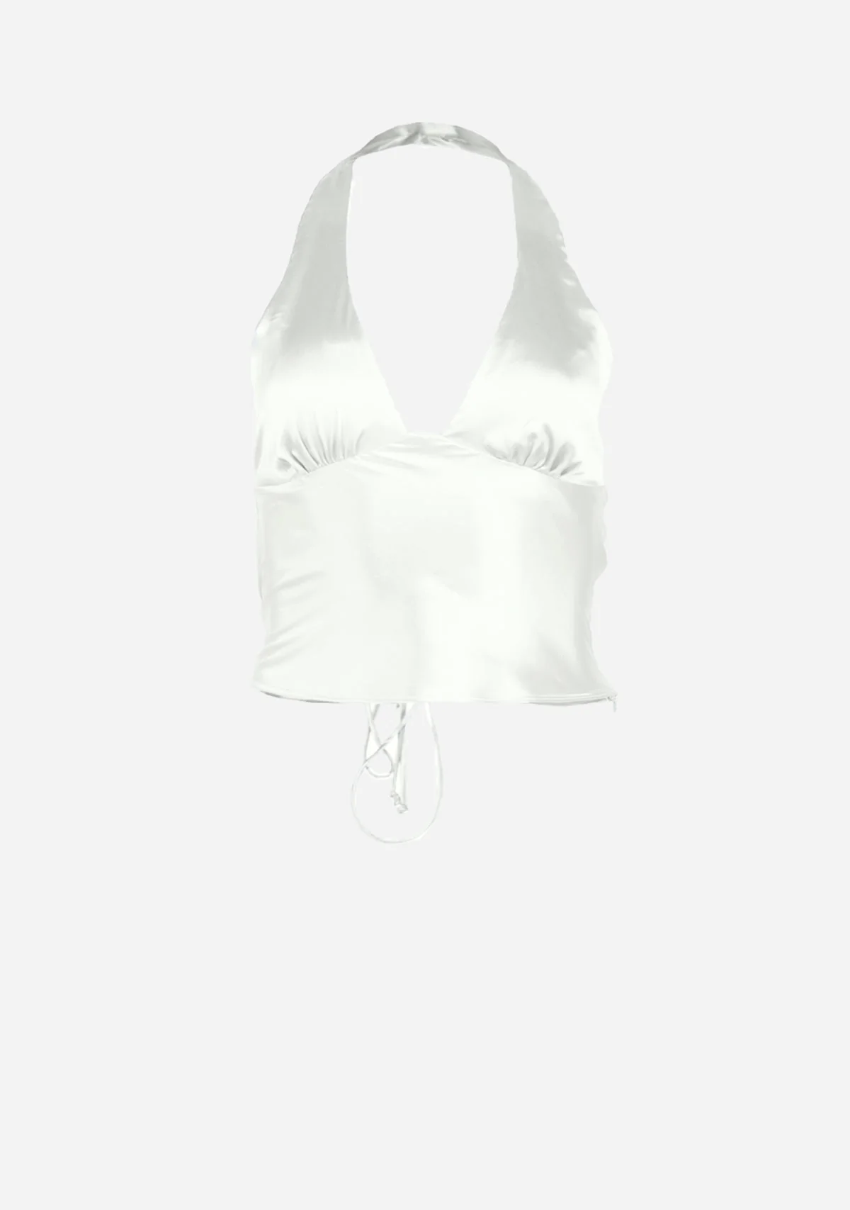 Satin Plunge Halter Top