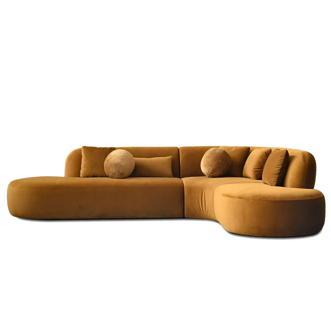 ITZA Chaise Facing Right Sectional Calendula Fabric 3-Piece