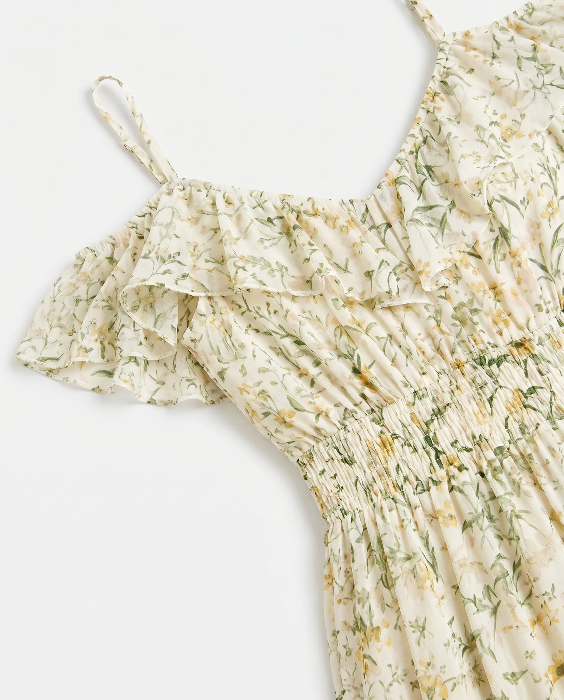 Sereia Floral Dress Ivory Green - Image 5