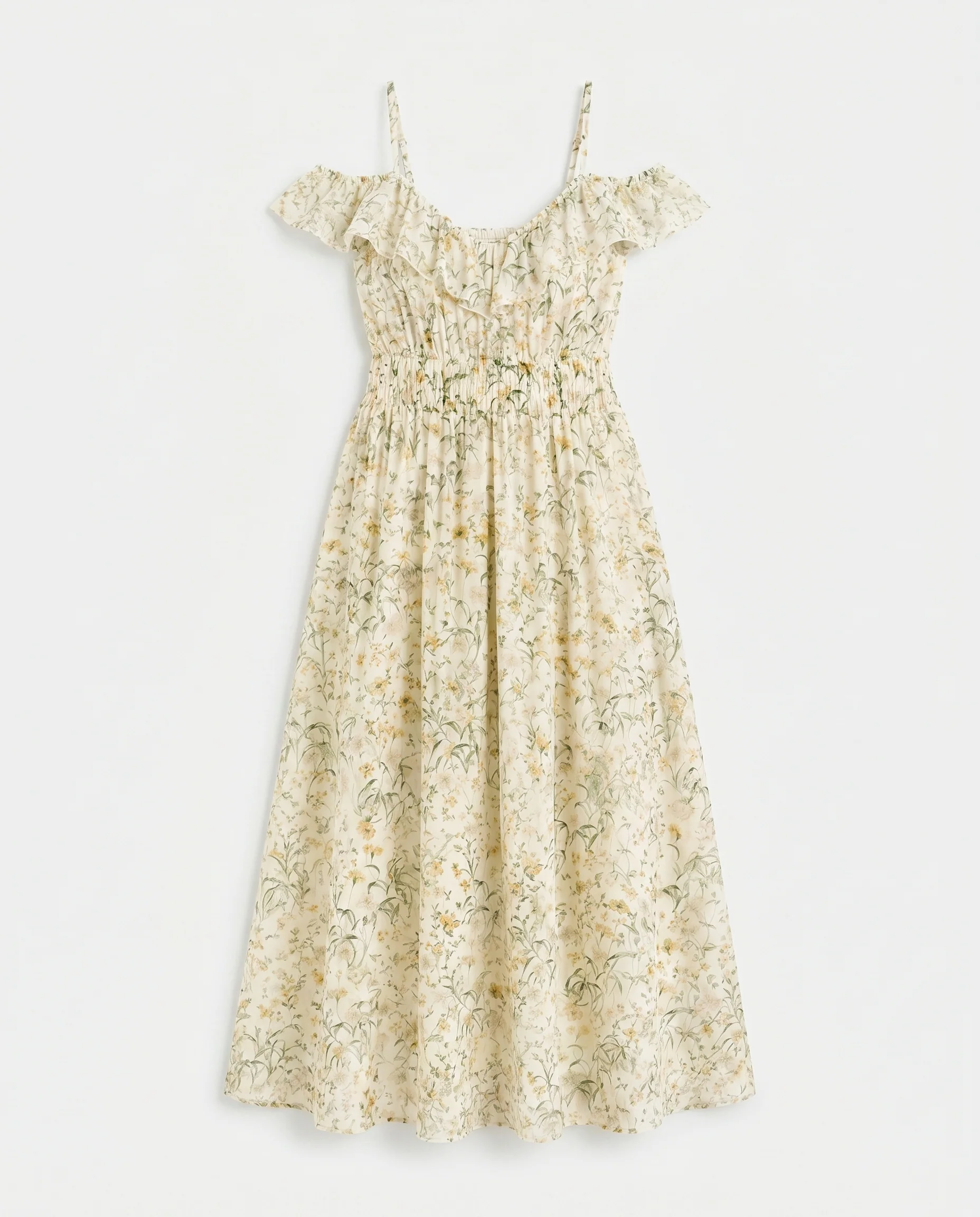 Sereia Floral Dress Ivory Green - Image 6