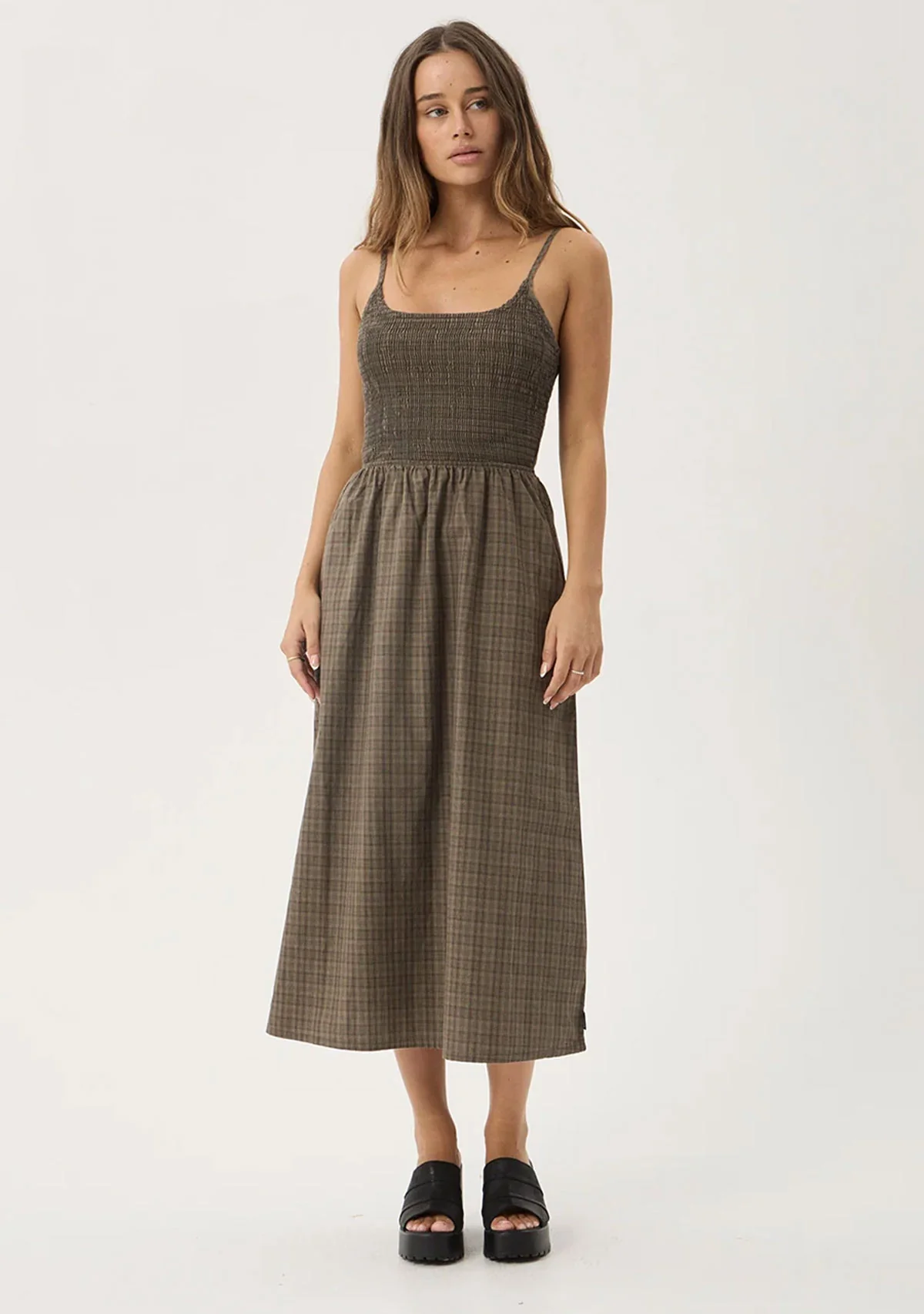 Shadow Gerry Recycled Mini Dress Stone Check - Image 2
