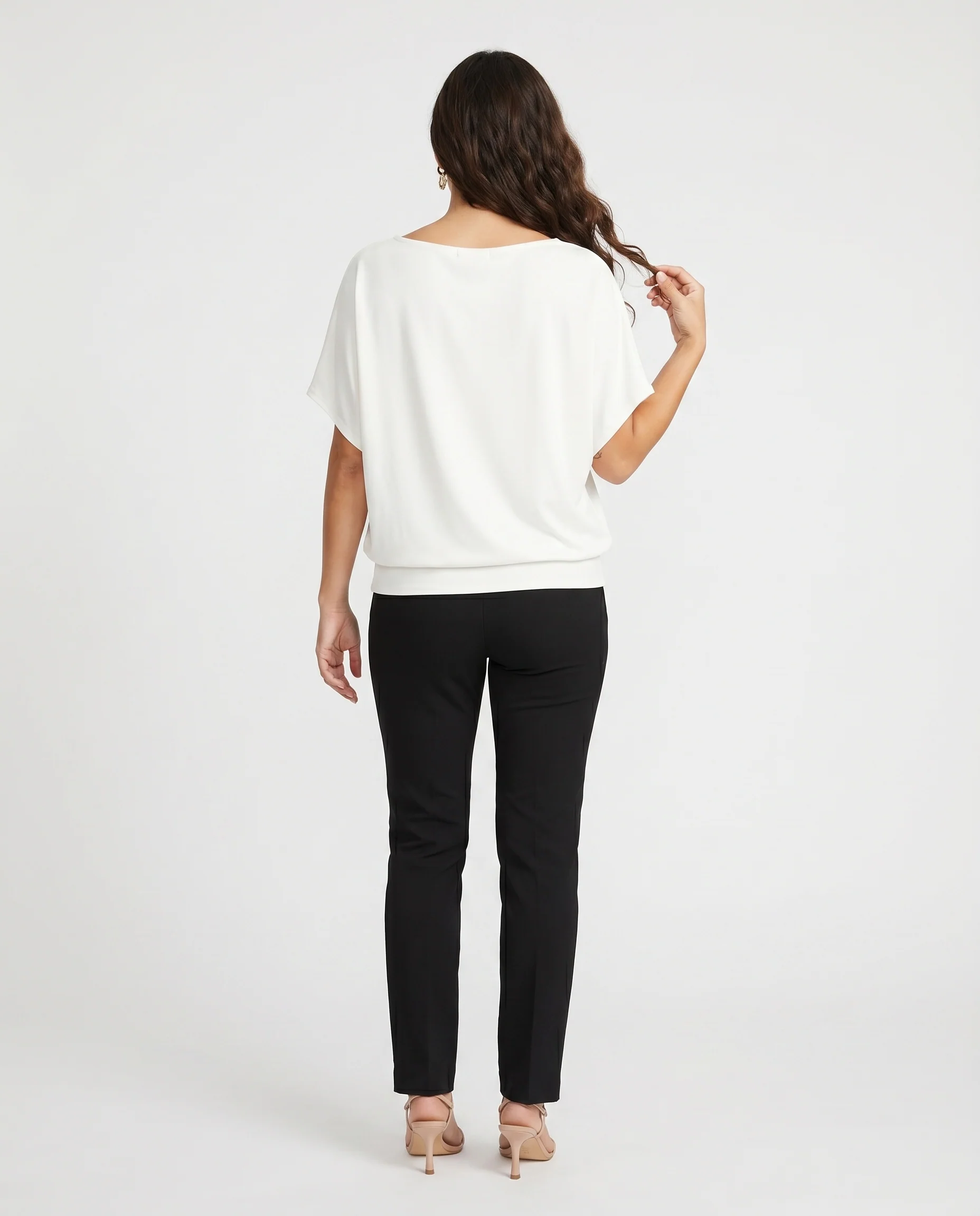 Short Sleeve Scuba Oversized Top Off White - Image 6