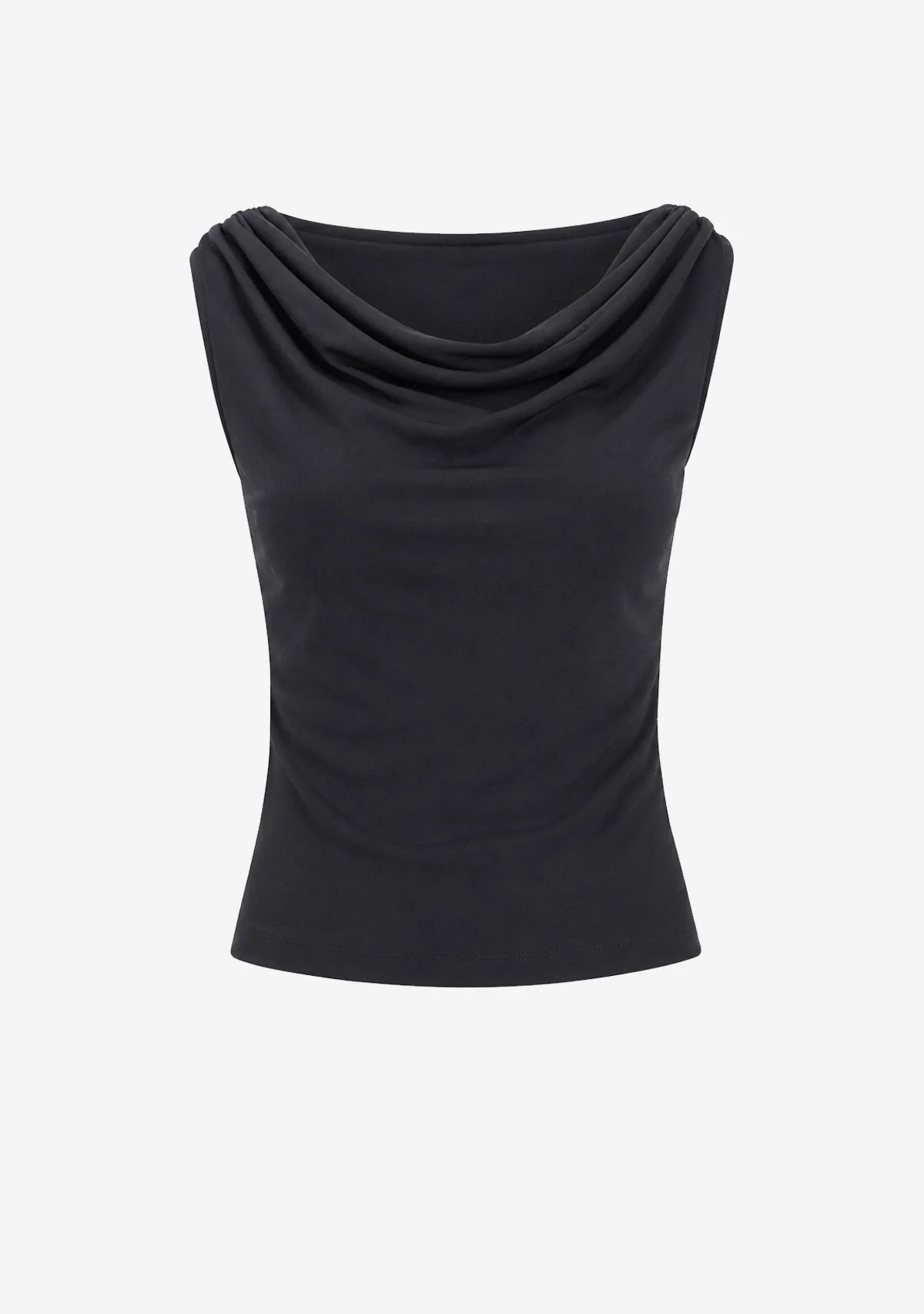 Sleeveless Boat Neck Blouse Black