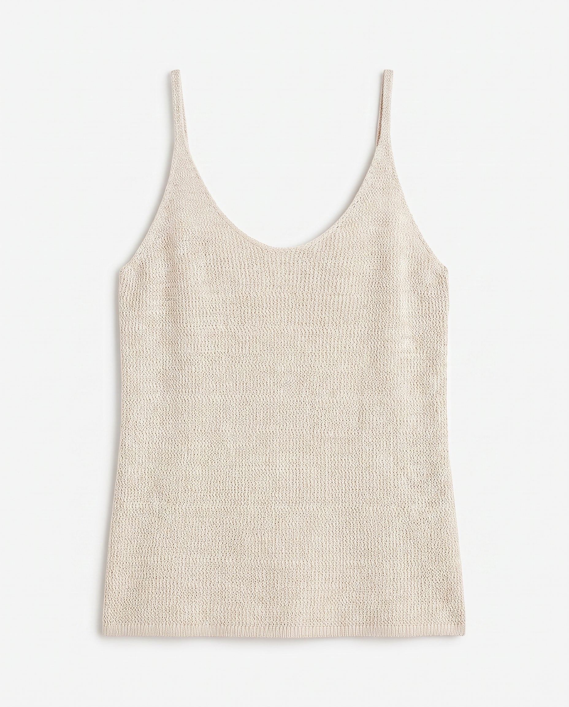 Sleeveless Knit Top Beige - Image 4