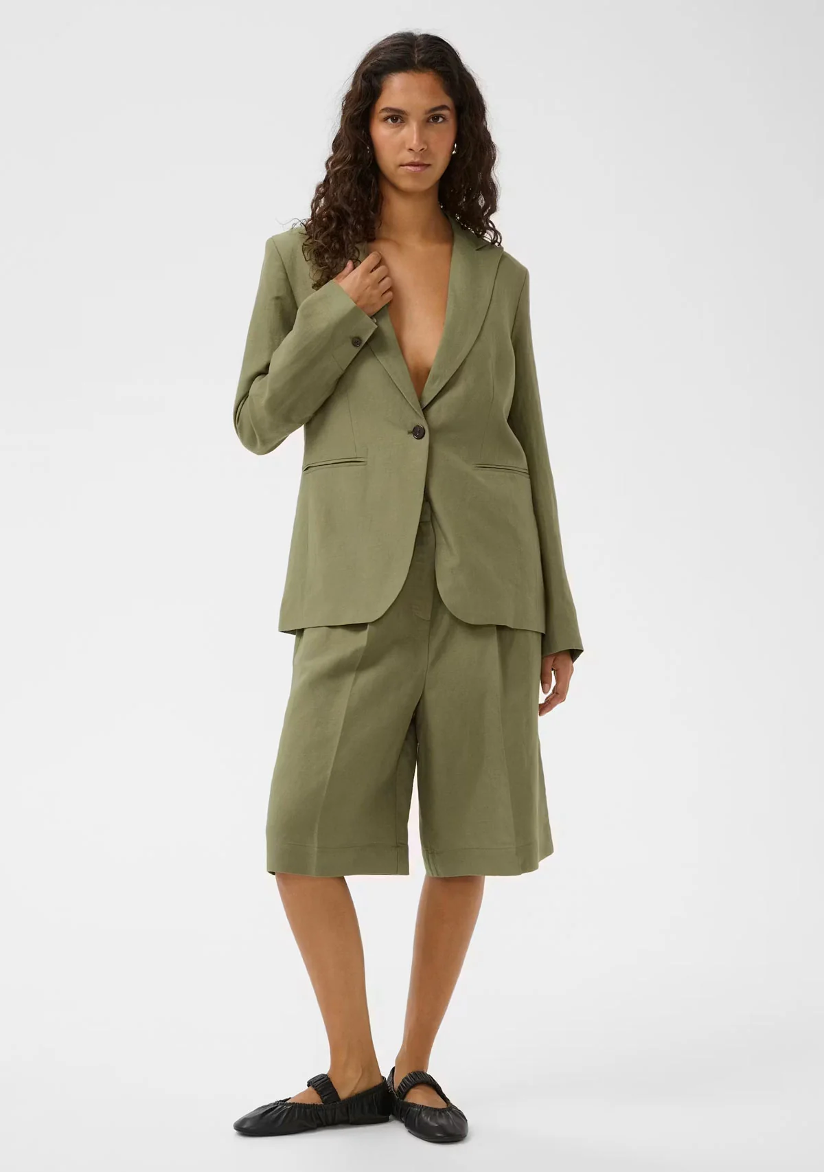 Slragna Basic Blazer Dusky Green - Image 3