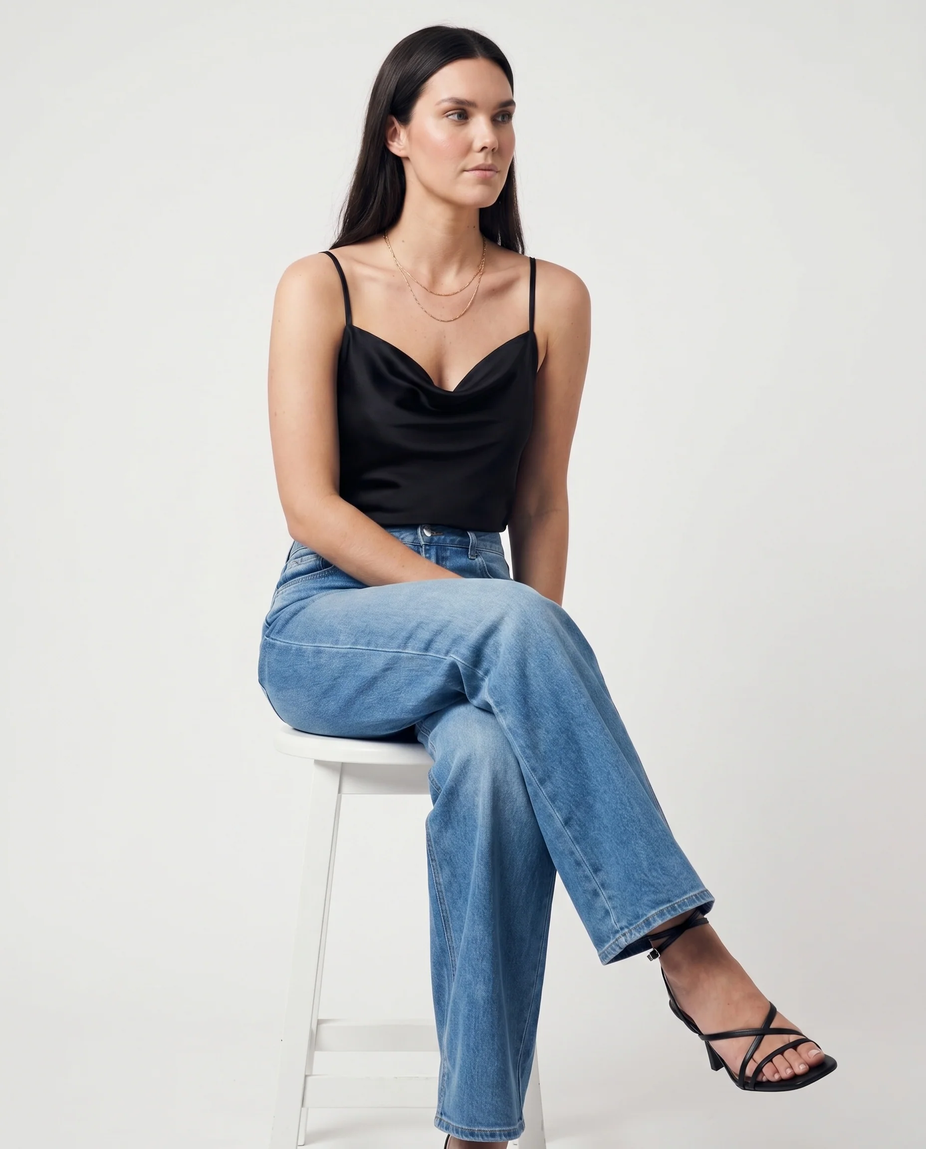 Soft Flare Wide Leg Jeans Denim Blue - Image 5