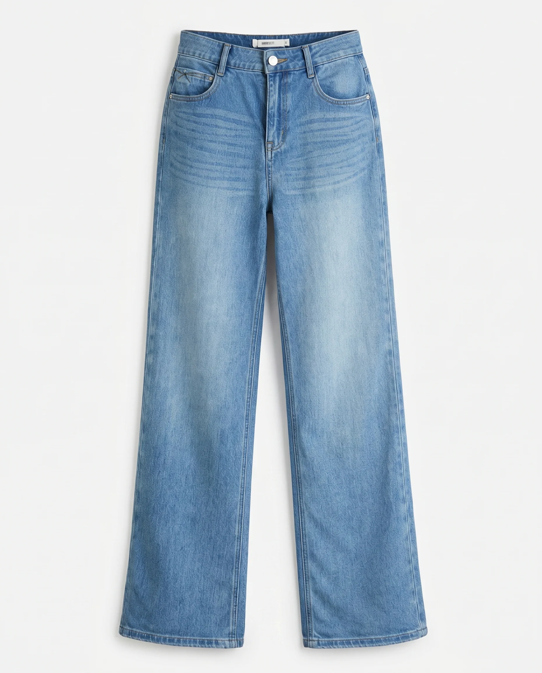 Soft Flare Wide Leg Jeans Denim Blue - Image 7