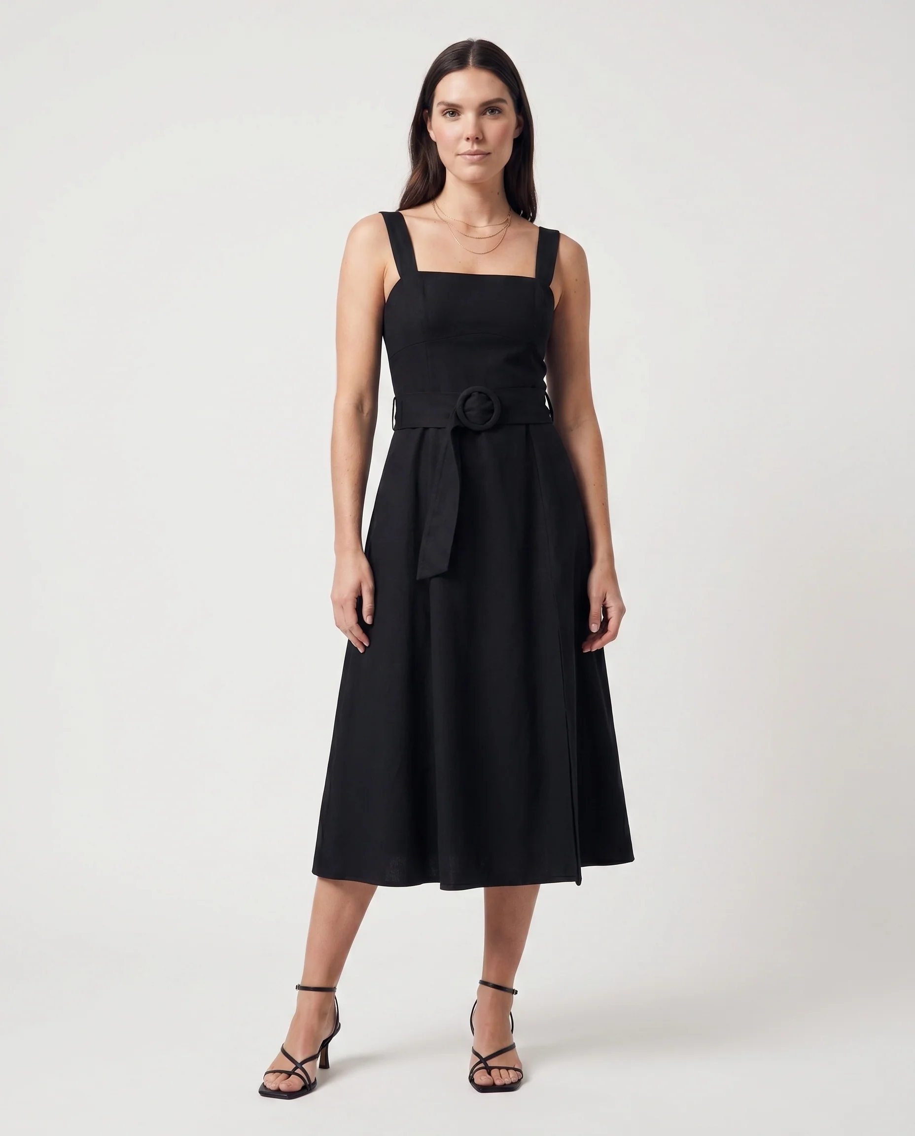 Square Neck Maxi Dress Black