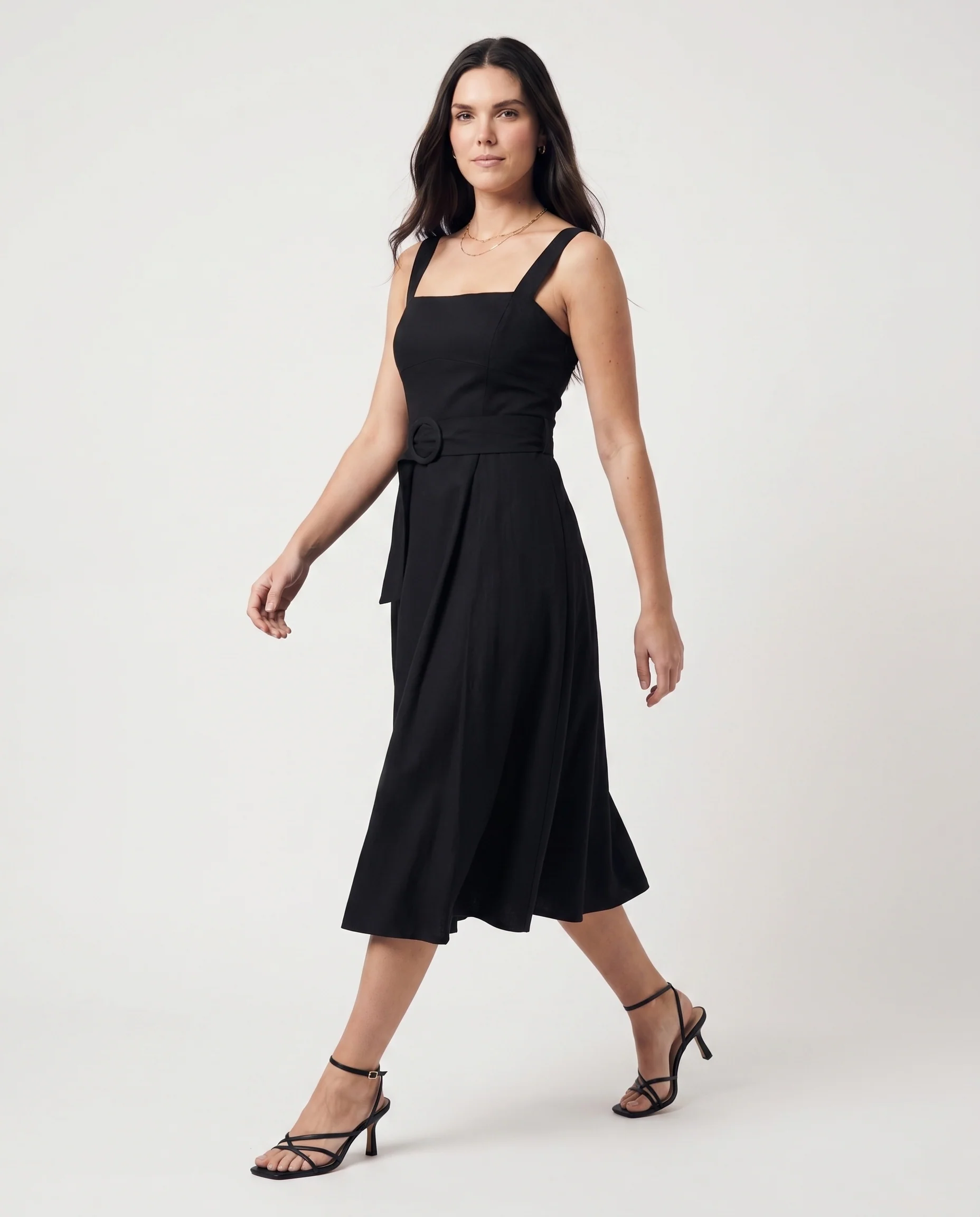 Square Neck Maxi Dress Black - Image 4