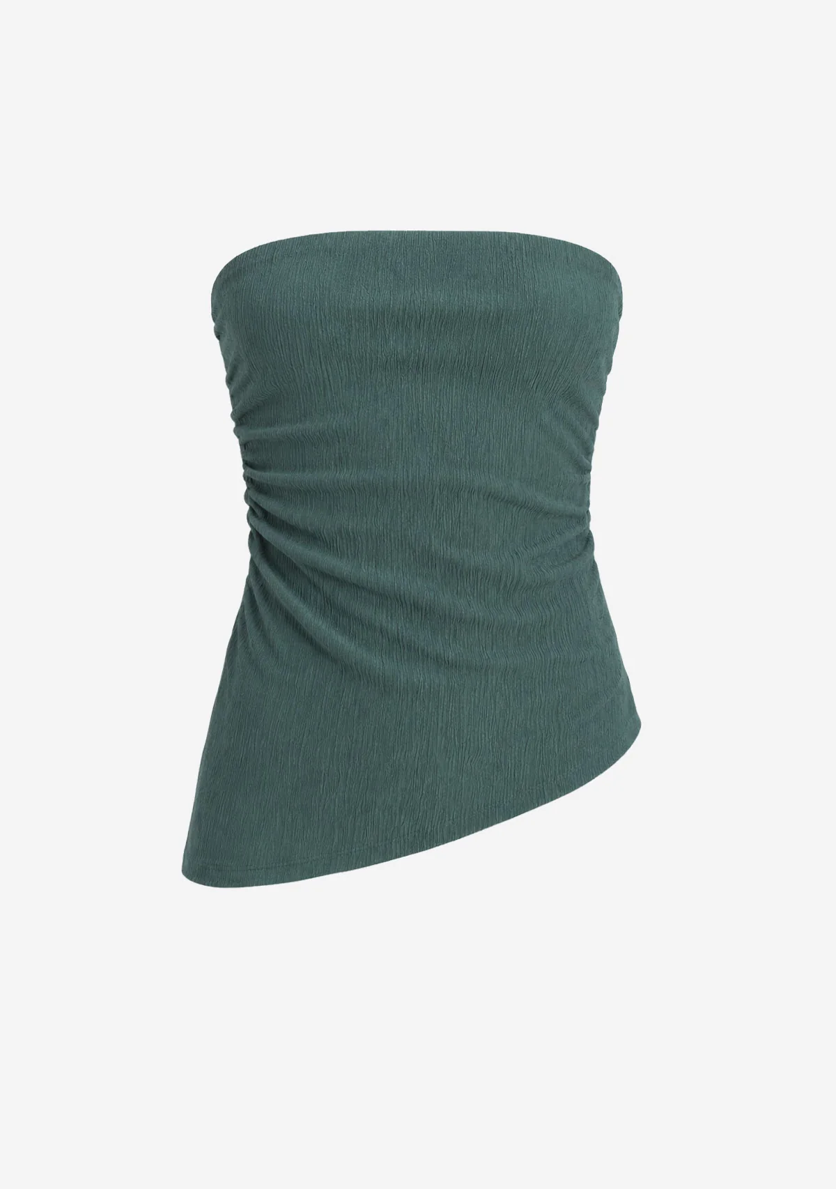Strapless Lace Trim Blouse Teal