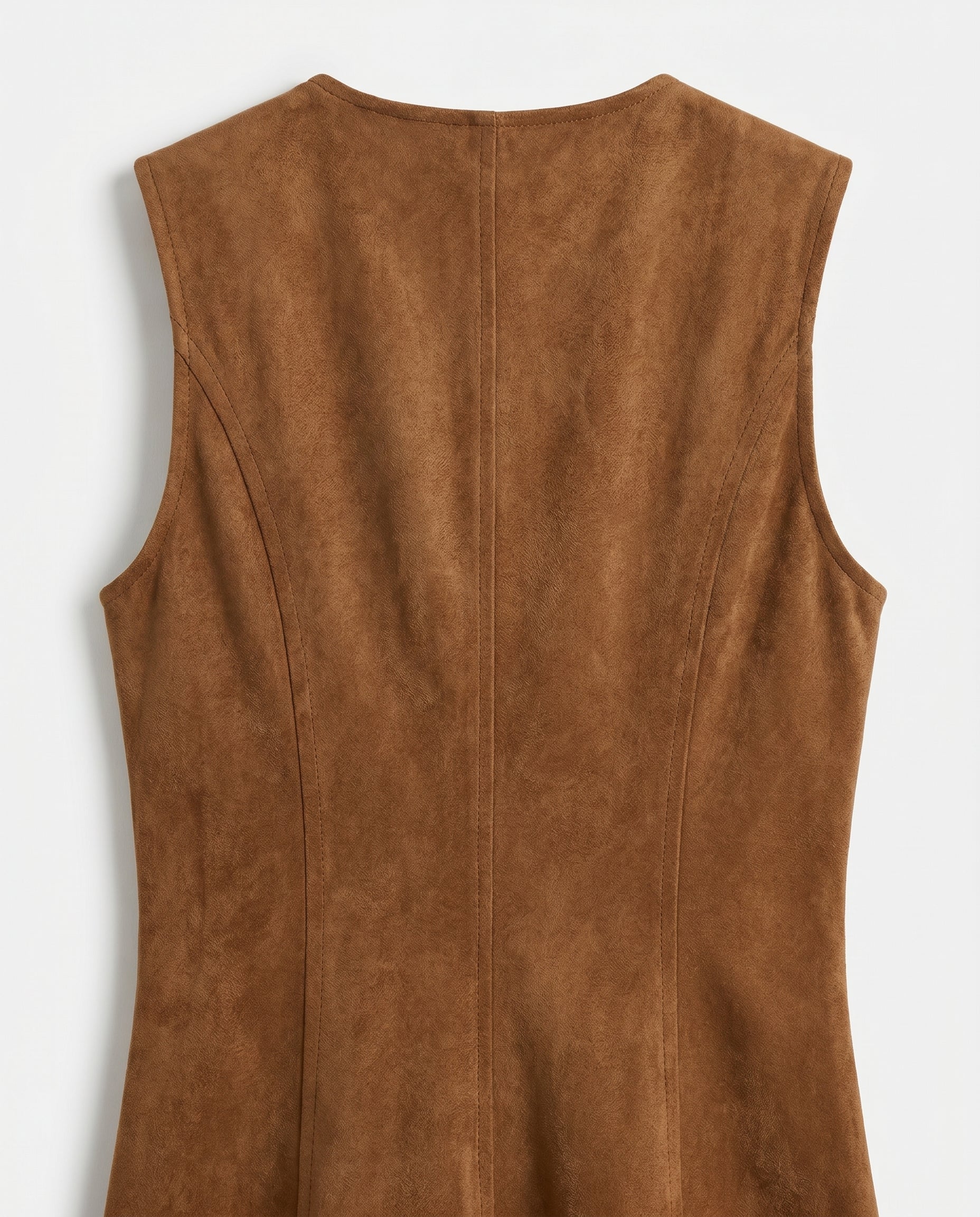 Suede Denim Backless a Line Mini Dress - Image 5