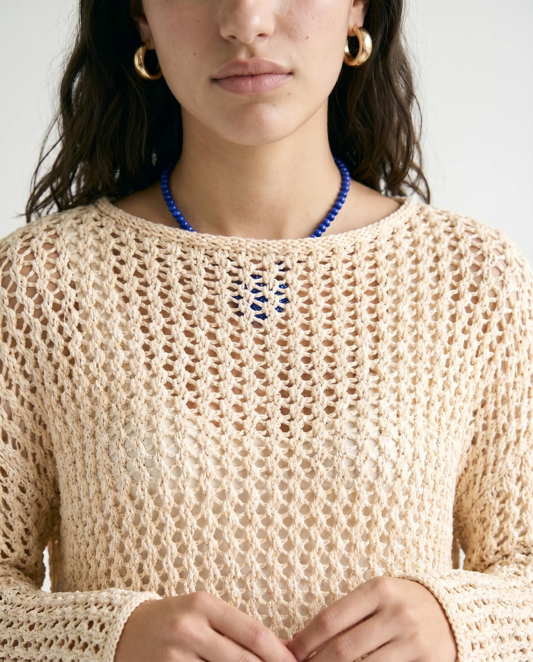 Textured Knit Sweater Beige - Image 8