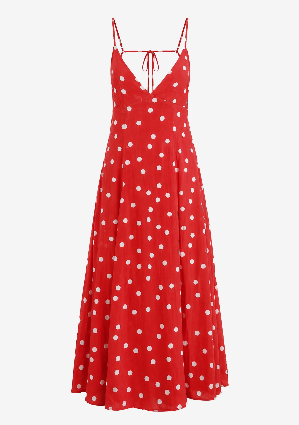 Tie Back Midi Dress Red/Ivory