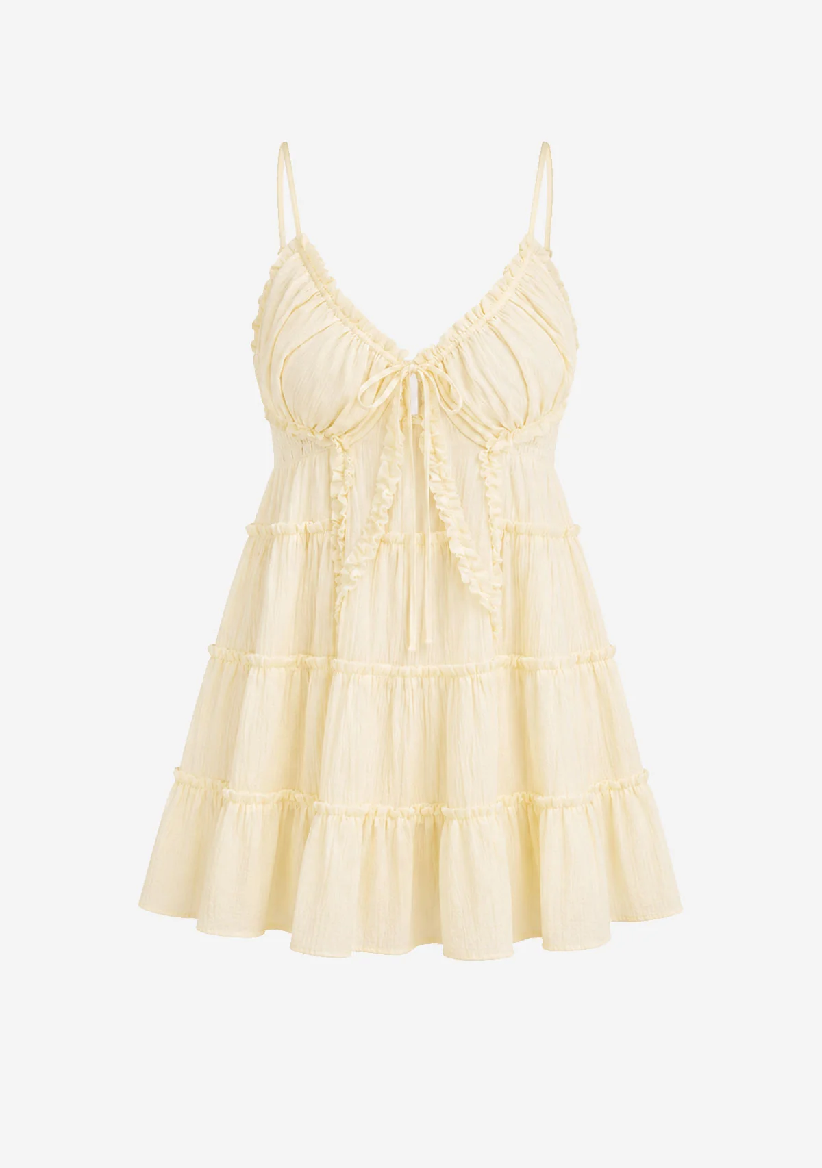 Tiered Cami Mini Dress Butter Mustard