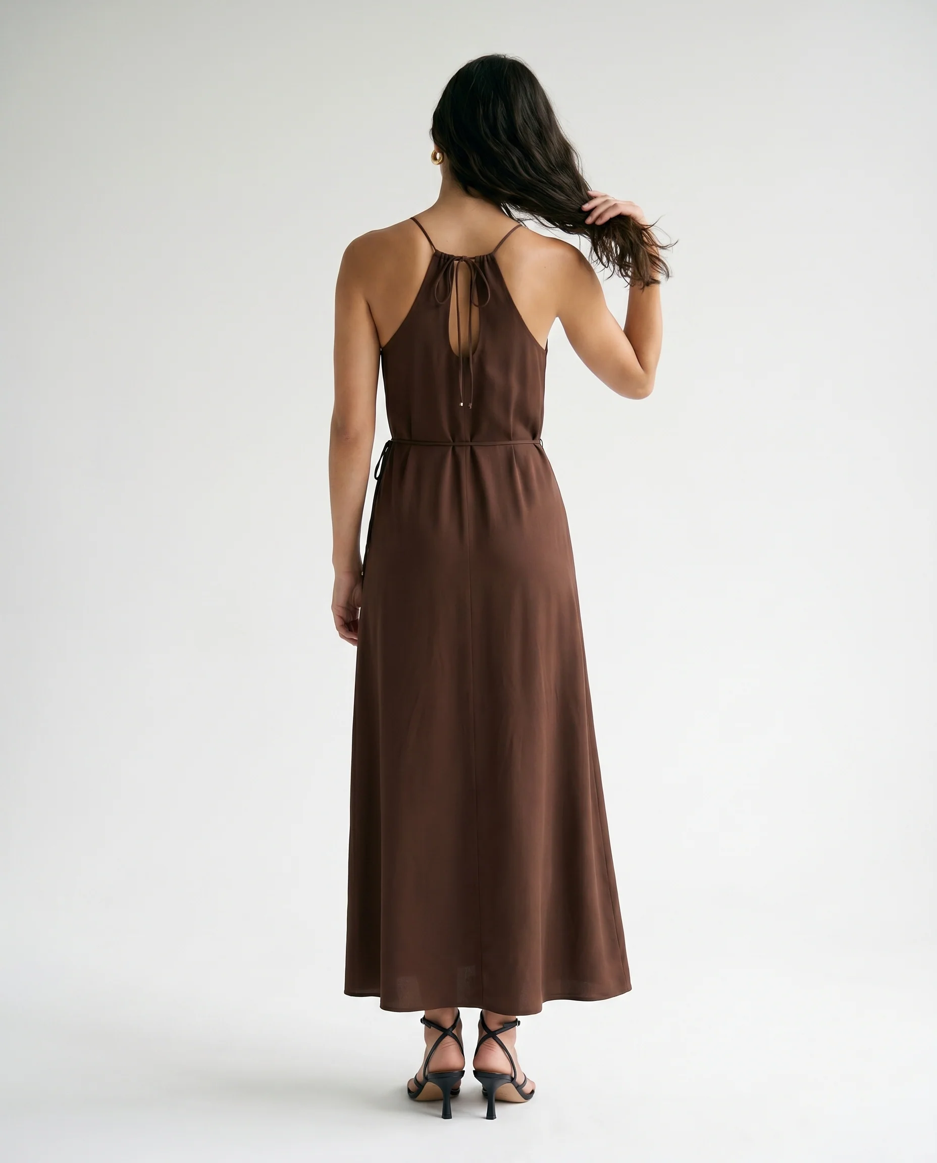 Viscose Maxi Cami Wrap Dress Hot Fudge - Image 3