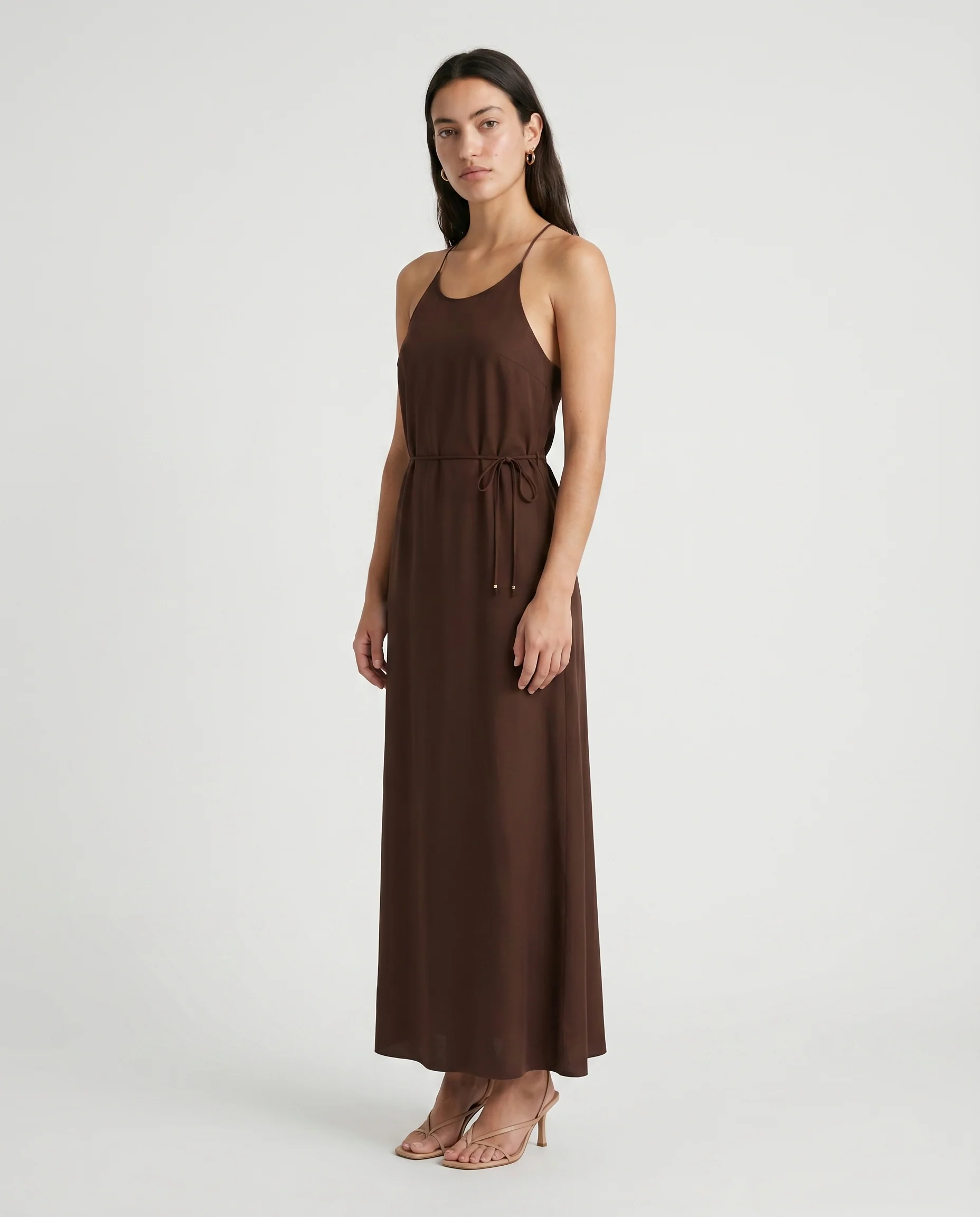 Viscose Maxi Cami Wrap Dress Hot Fudge - Image 4