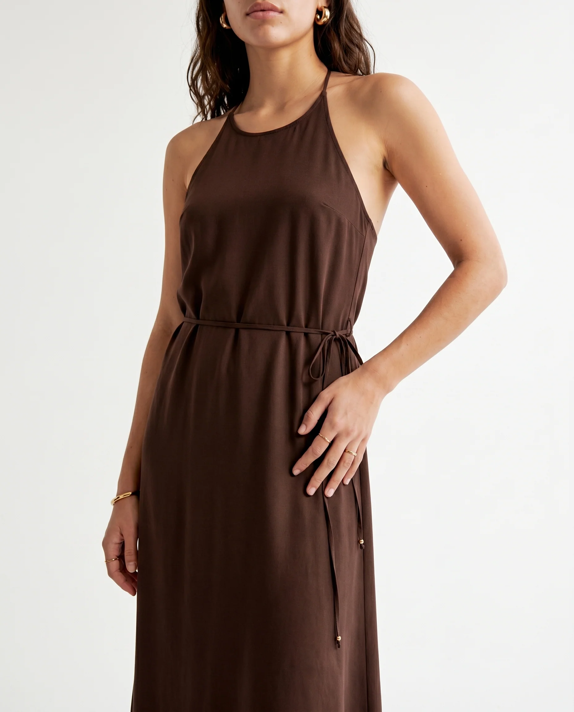 Viscose Maxi Cami Wrap Dress Hot Fudge - Image 9