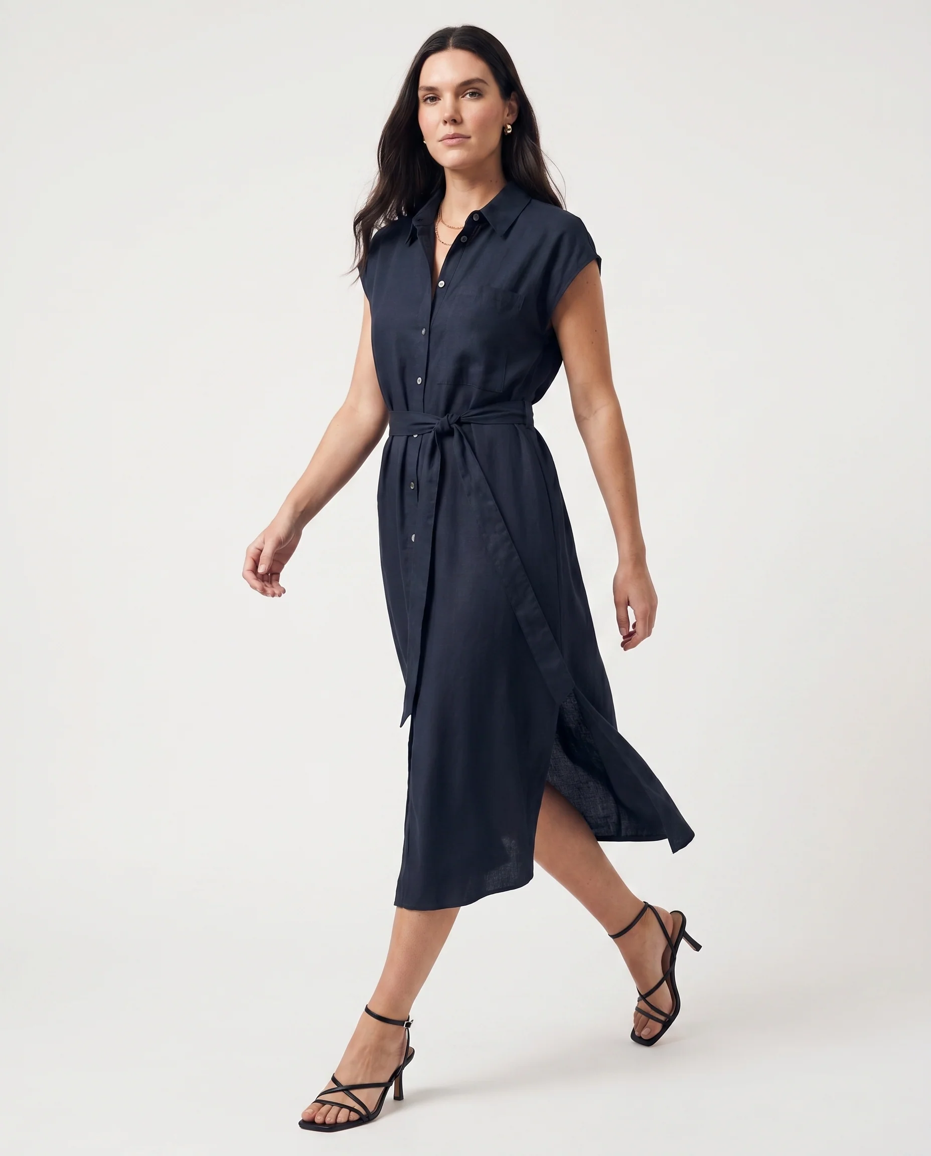 Vm Mymilo Calf Shirt Dress Navy Blazer