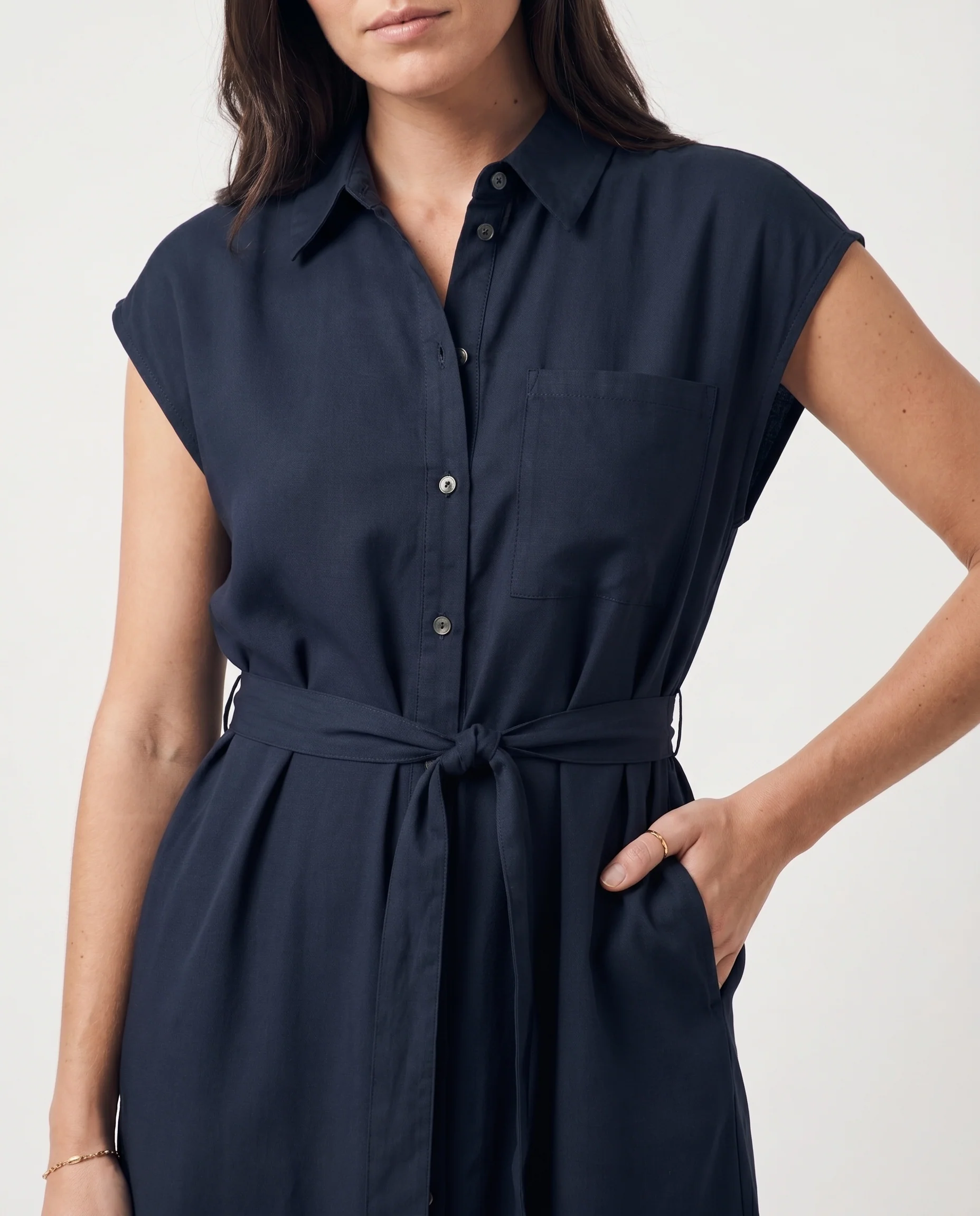 Vm Mymilo Calf Shirt Dress Navy Blazer - Image 4