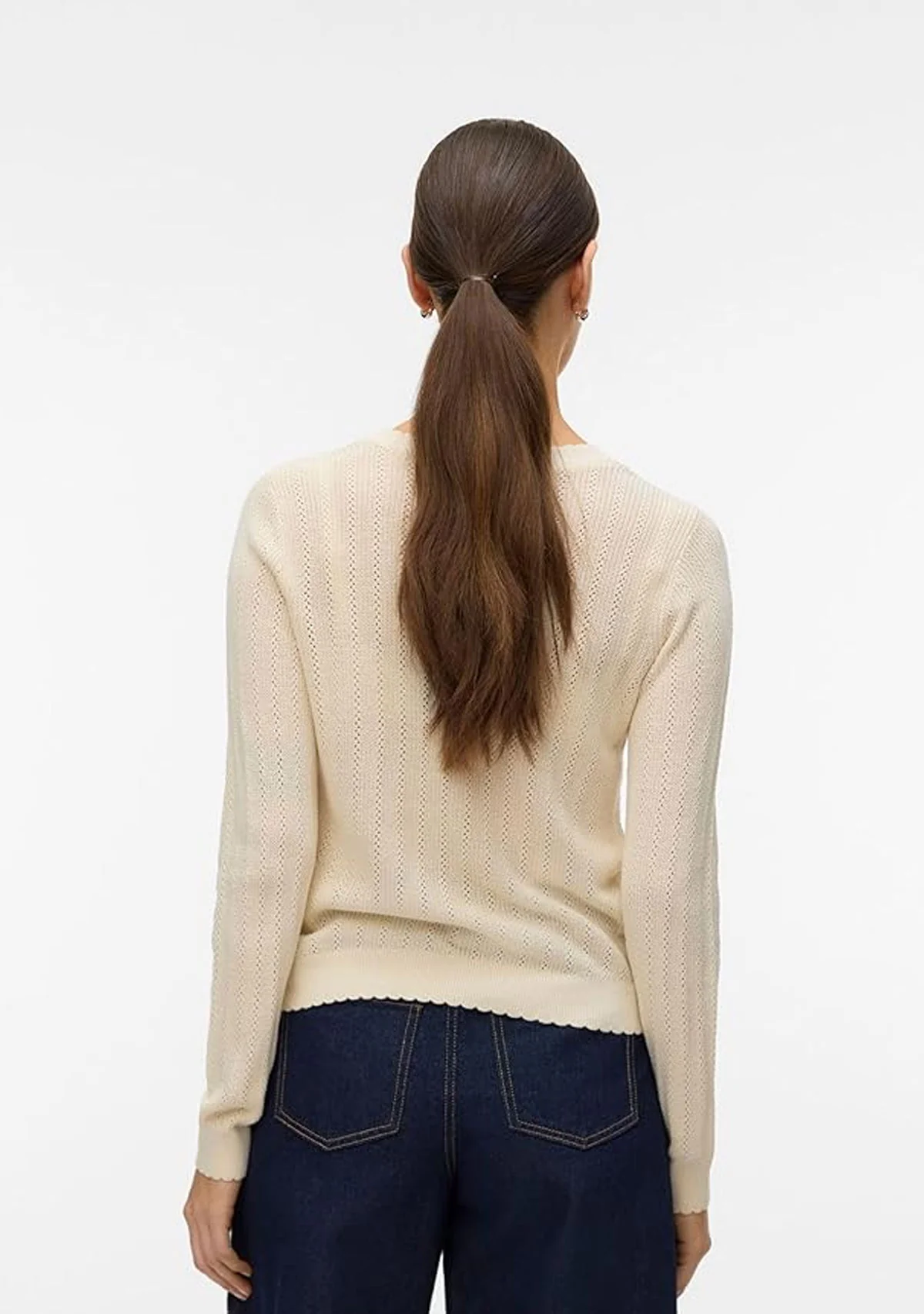 Vm Newl Ex Pointelle Cardigan Noos Birch - Image 4