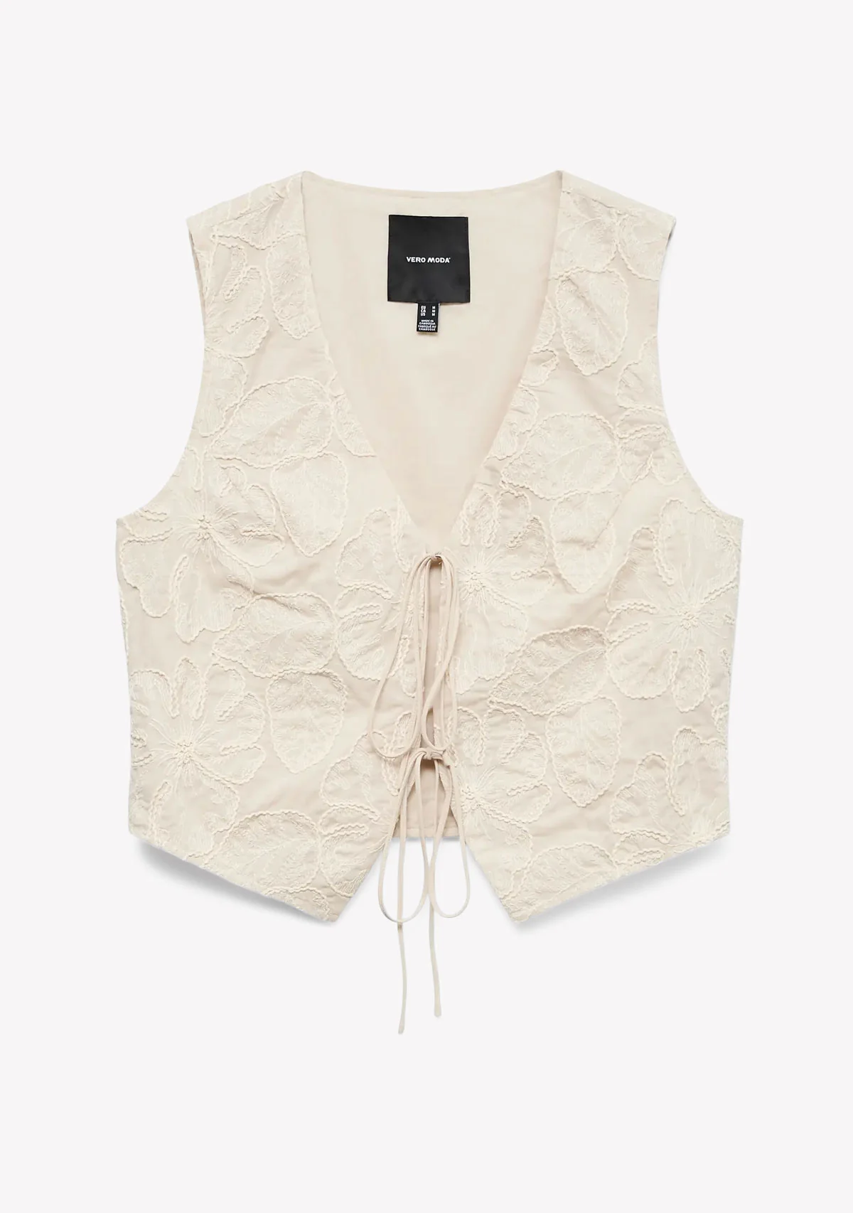 Vmmillia Sl Embroidery Waistcoat Oatmeal