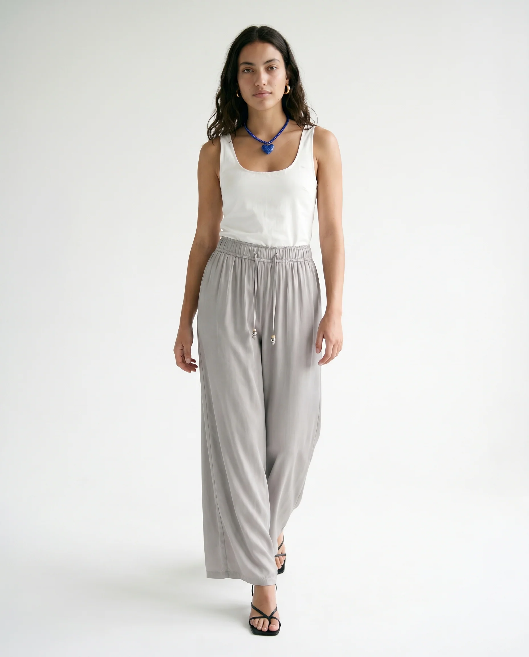Wide Silver Gray Leg Pants Silver Gray - Image 2