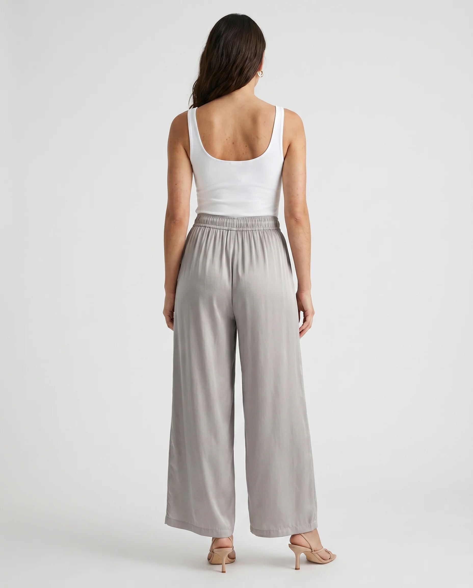 Wide Silver Gray Leg Pants Silver Gray - Image 3