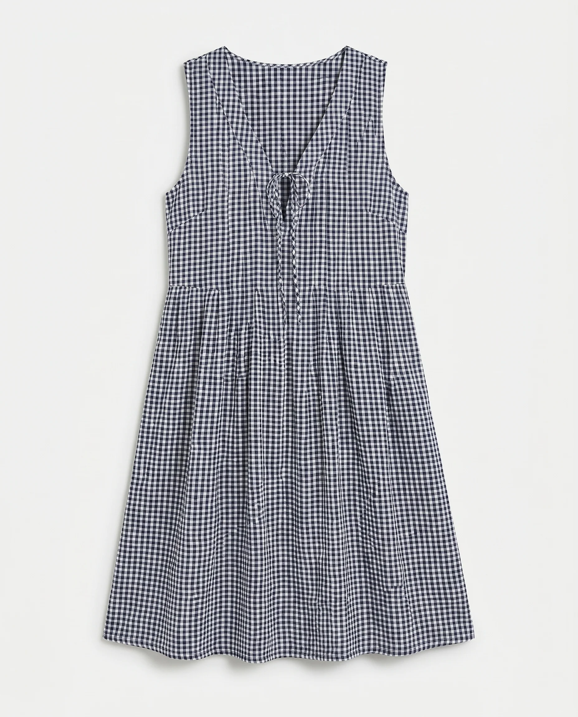 Zoey Mini Dress Navy Gingham - Image 4